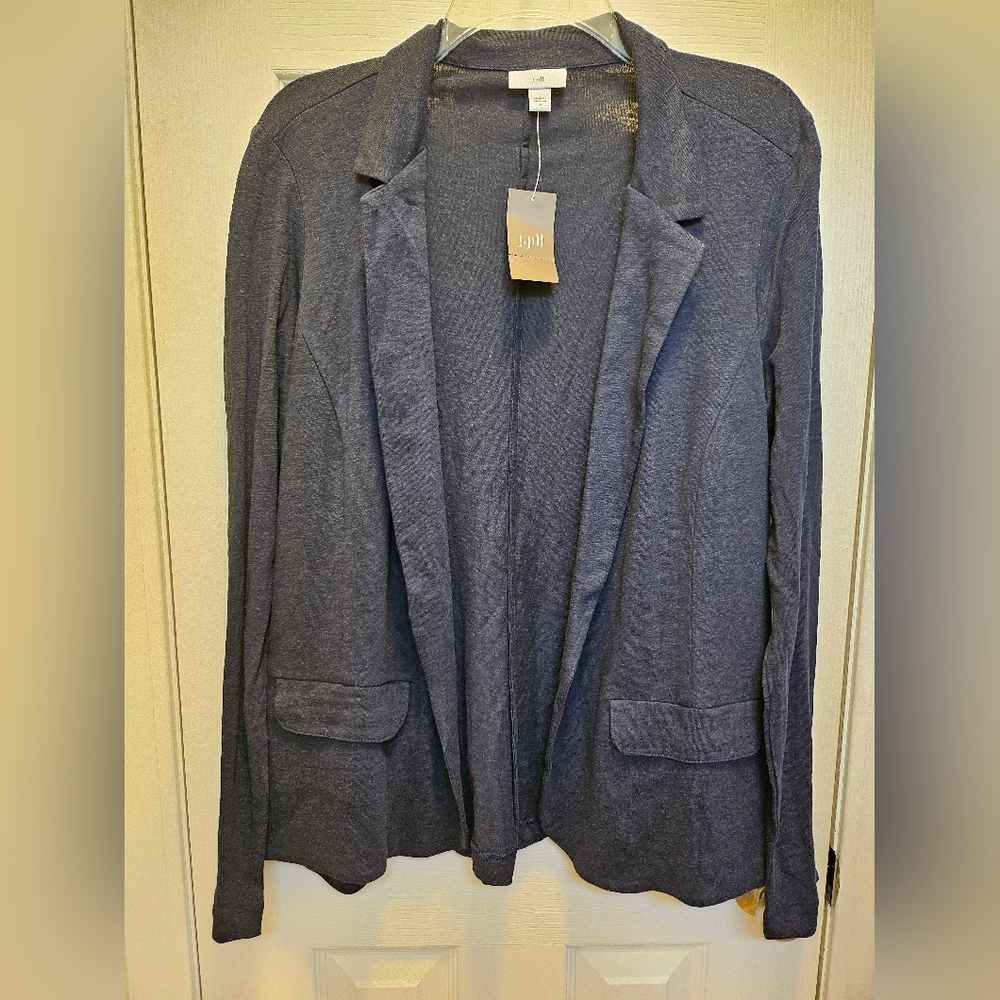 J Jill open face blazer cardigan navy blue